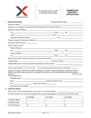 Commercial Property Insurance Application