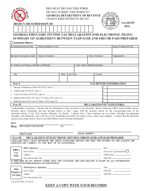Georgia Fiduciary Tax Declaration Form