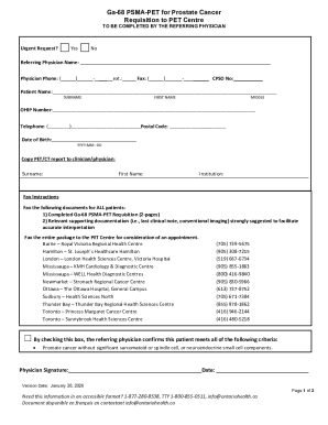 Ga-68 PSMA-PET Prostate Cancer Requisition