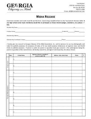 Media Release Consent Form