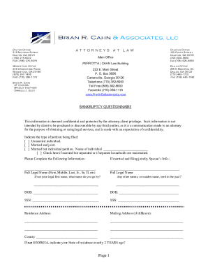 Bankruptcy Questionnaire