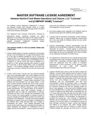 Master Software License Agreement