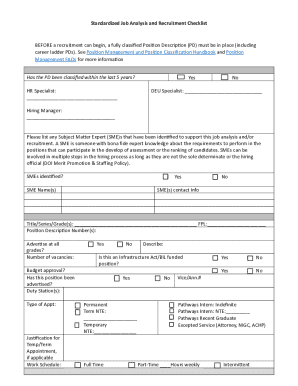 Job Analysis and Recruitment Checklist