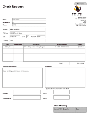 Check Request Form