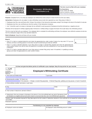 R-1300: Employee's Withholding Certificate (L-4)