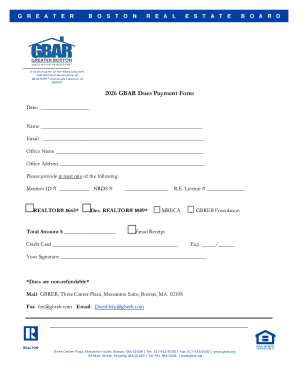 GBAR Dues Payment Form