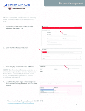 ACH and Wire Recipient Management Form