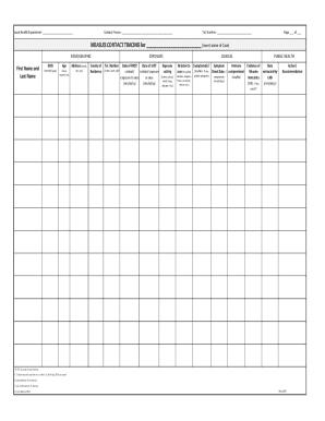 Measles Contact Tracing Form