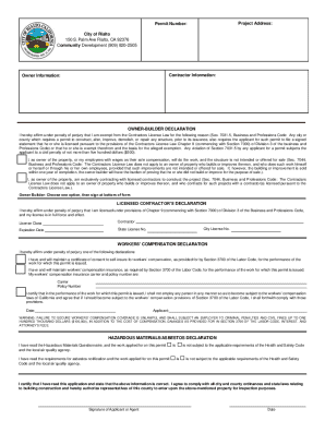 Owner Builder Declaration Form