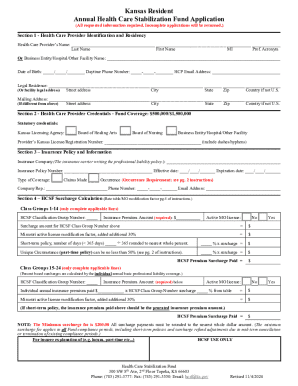 Kansas Health Care Stabilization Fund Application