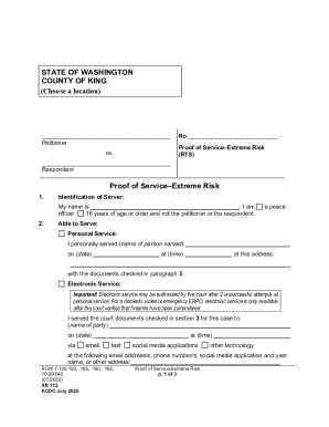 Proof of Service–Extreme Risk