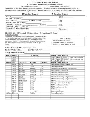 Home Care Services Request Form