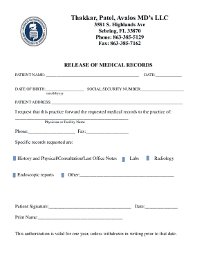 Release of Medical Records