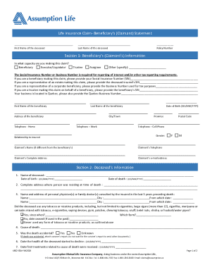 Life Insurance Claim Form