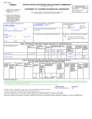 SEC Form 4 Statement of Changes in Beneficial Ownership