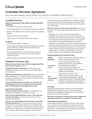Edward Jones Custodian Services Agreement