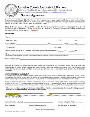 Camden County Curbside Collection Service Agreement