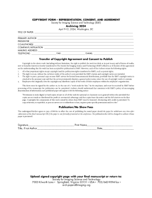 IS&T Copyright Agreement Form