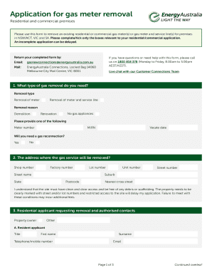Gas Meter Removal Application
