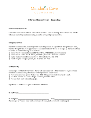 Informed Consent Form – Counseling