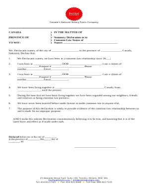 Canada Common Law Status Declaration