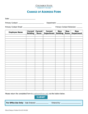 Change of Address Form