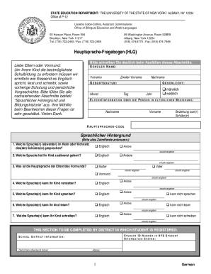 New York State Home Language Questionnaire