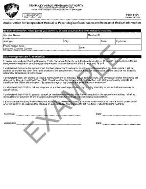 Kentucky Independent Medical Exam Authorization