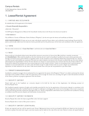 Indiana Residential Lease Agreement