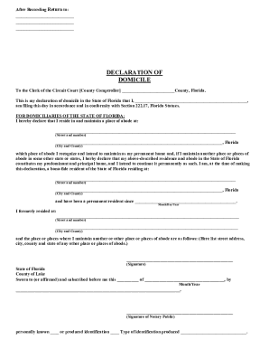 Florida Declaration of Domicile