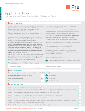 International Prudence Bond Application Form