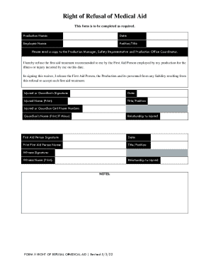 Right of Refusal of Medical Aid Waiver