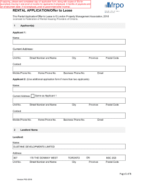 Rental Application/Offer to Lease