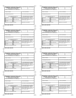 Appointment of Military Postal Clerk Form