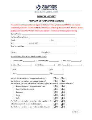 Horse Racing Medical Forms