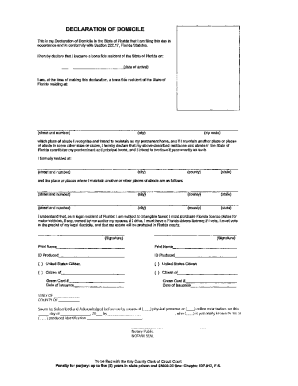 Florida Declaration of Domicile