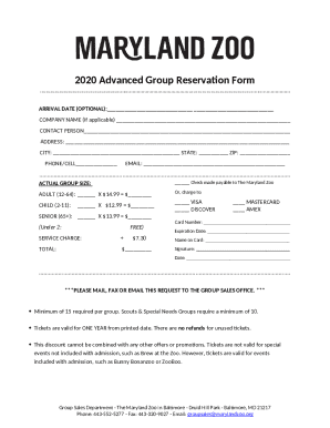 Advanced Group Reservation Form