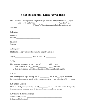 Utah Residential Lease Agreement