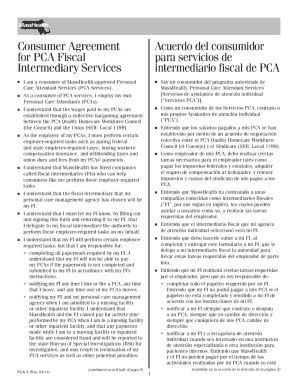 MassHealth PCA Consumer Agreement