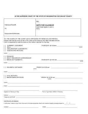 Washington State Court Motion Notice