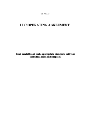 Utah LLC Operating Agreement