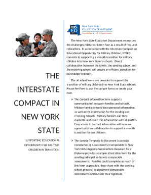 New York Military Child School Transition Form