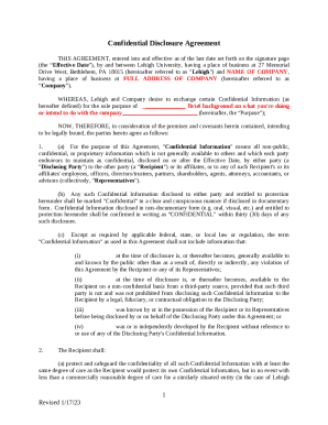 Confidential Disclosure Agreement