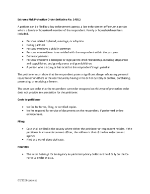 Extreme Risk Protection Order Petition