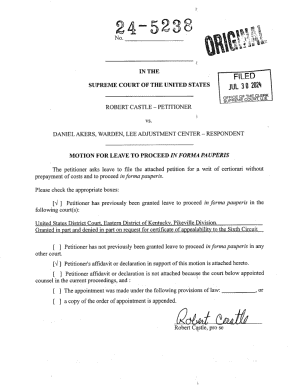 Motion for Leave to Proceed in Forma Pauperis