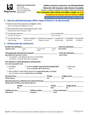 Senior Citizen and Disability Property Tax Reduction Application