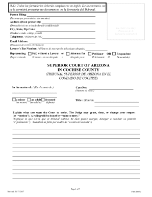 Arizona Court Motion Request Form