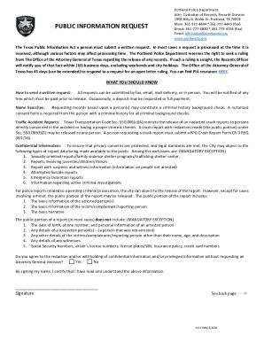 Texas Public Information Request Form