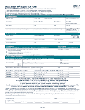 Small-Fiber Dx Requisition Form