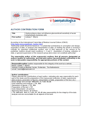 Author Contribution Form